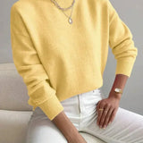 Women's Mock Neck Long Sleeve Knit Sweater