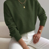 Women's Mock Neck Long Sleeve Knit Sweater