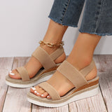 Cross Strap Platform Wedge Sandals