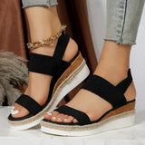 Cross Strap Platform Wedge Sandals