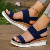 Cross Strap Platform Wedge Sandals