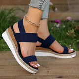 Cross Strap Platform Wedge Sandals