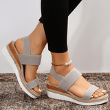 Cross Strap Platform Wedge Sandals