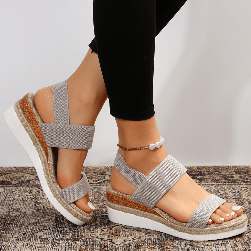 Cross Strap Platform Wedge Sandals