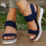 Cross Strap Platform Wedge Sandals