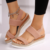 Cross Strap Platform Wedge Sandals