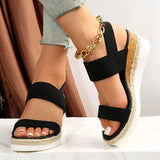Cross Strap Platform Wedge Sandals