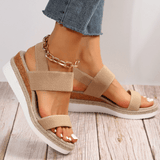 Cross Strap Platform Wedge Sandals