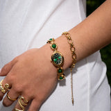 Women's Oval Dial Quartz Watch with Pearl Details