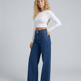 Women's High Rise Wide Leg Stretch Jeans