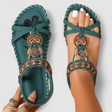 Bohemian Beaded T-Strap Sandals