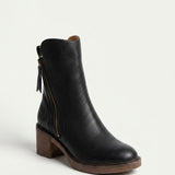 Women's Leather-Look Mid Calf Boots