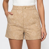 Women's High-Waist Straight-Leg Jacquard Shorts