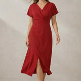Almira | Casual V Neck Midi Dress