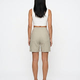 Women's High-Waist Straight-Leg Shorts with Pockets