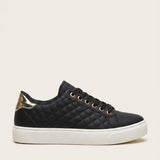 Women's Quilted Low-Top Sneakers with Cushioned Sole