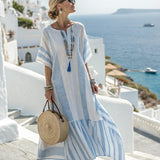 Striped V-Neck Maxi Dress
