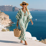 Striped V-Neck Maxi Dress