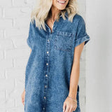Denim Shirt Mini Dress