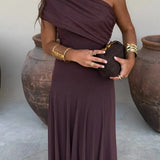 One Shoulder Maxi Dress