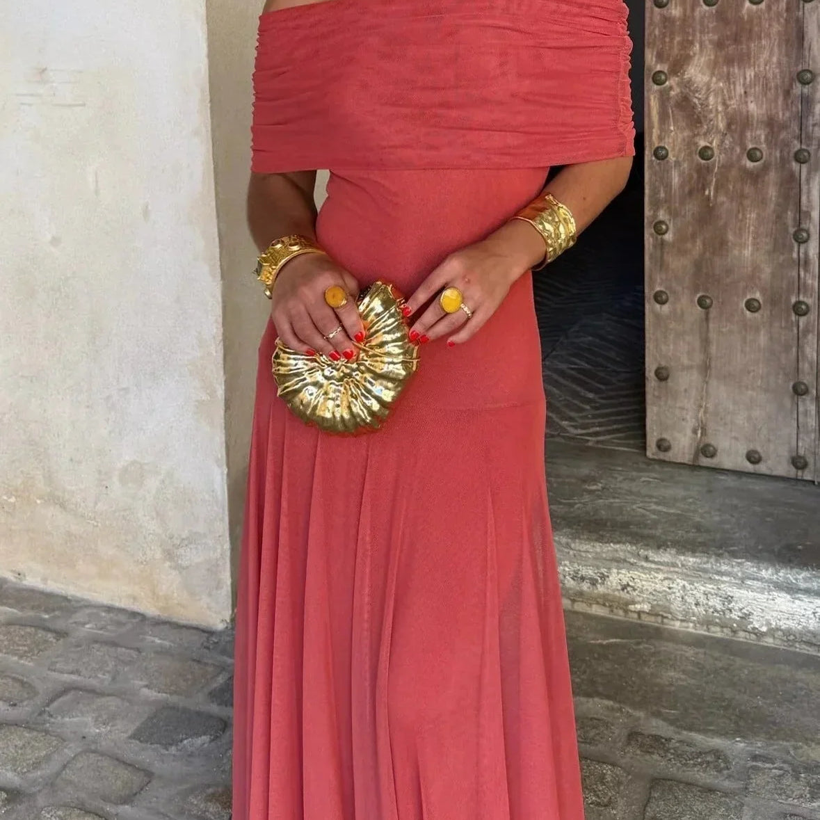 One Shoulder Maxi Dress