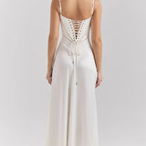 Strapless Satin Maxi Dress