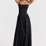Strapless Satin Maxi Dress