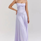 Strapless Satin Maxi Dress