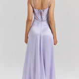 Strapless Satin Maxi Dress