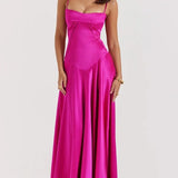 Strapless Satin Maxi Dress