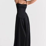 Strapless Satin Maxi Dress