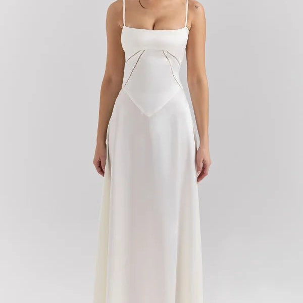 Strapless Satin Maxi Dress