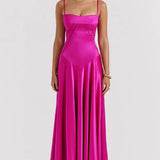 Strapless Satin Maxi Dress