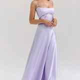 Strapless Satin Maxi Dress