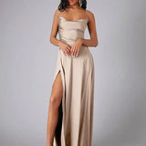Strapless High Slit Maxi Dress