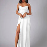 Strapless High Slit Maxi Dress