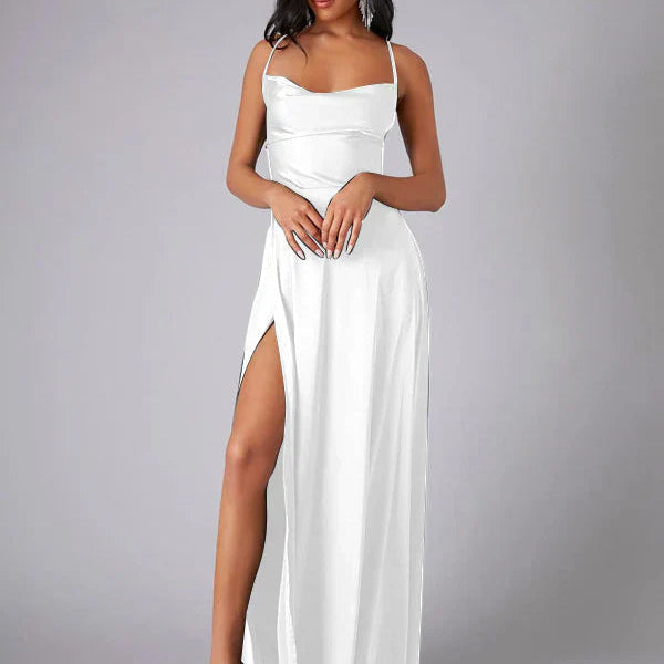 Strapless High Slit Maxi Dress