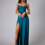 Strapless High Slit Maxi Dress