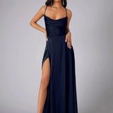 Strapless High Slit Maxi Dress