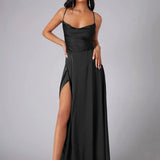 Strapless High Slit Maxi Dress