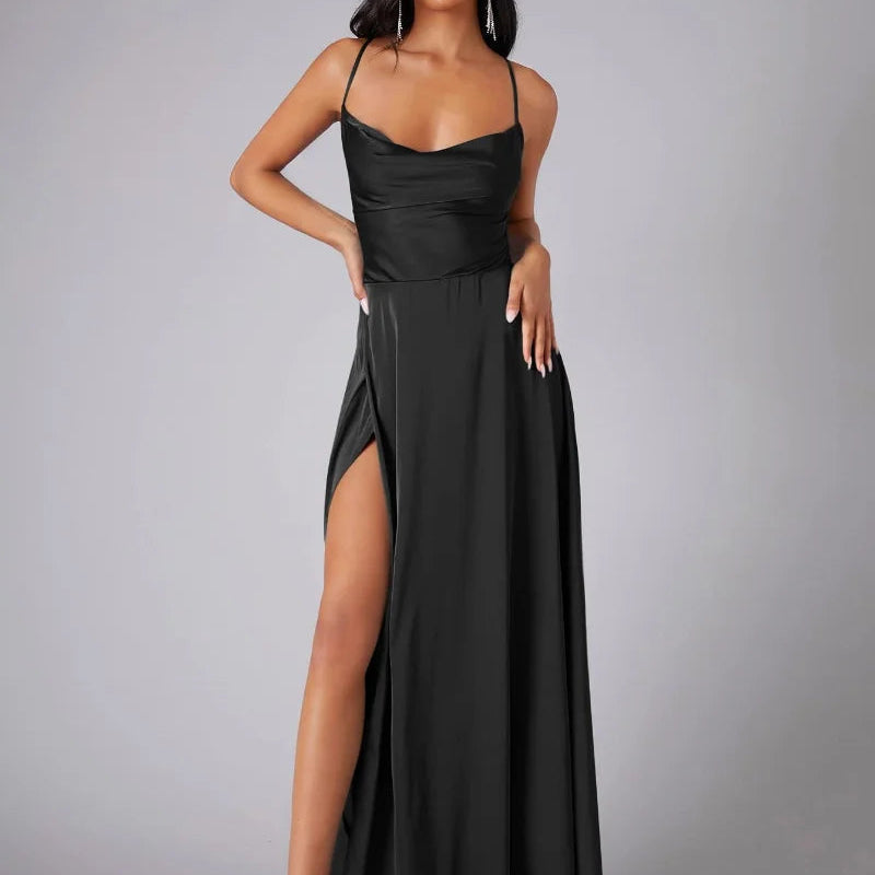 Strapless High Slit Maxi Dress