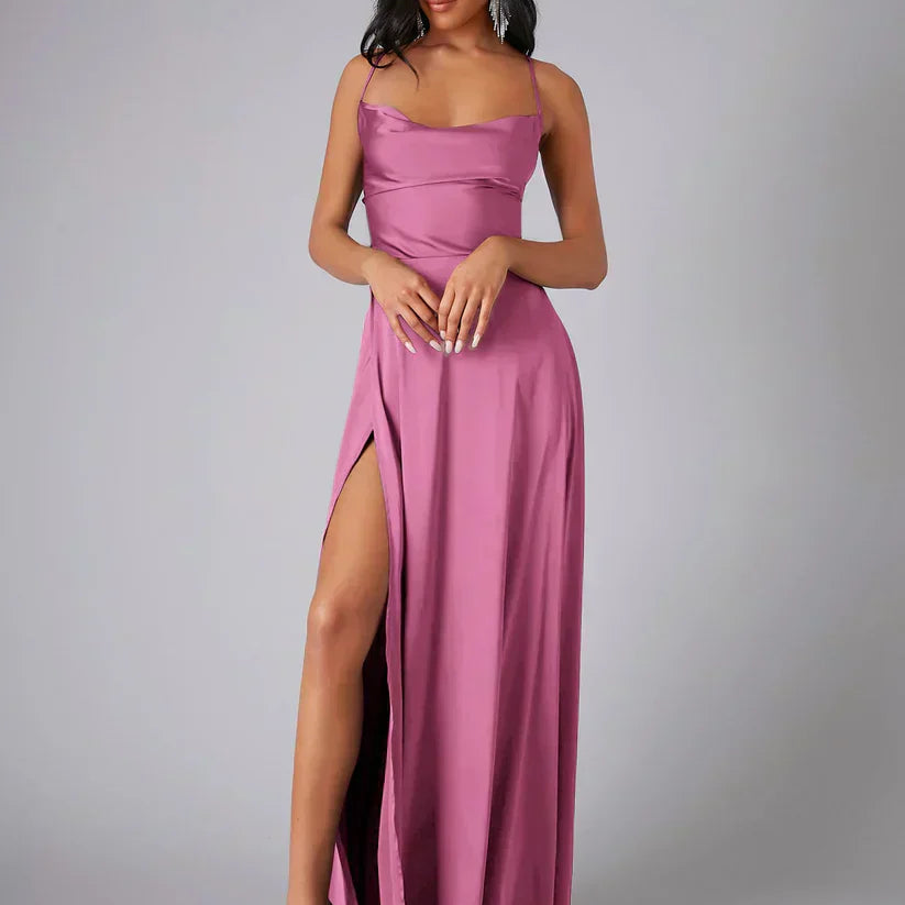Strapless High Slit Maxi Dress
