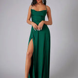 Strapless High Slit Maxi Dress