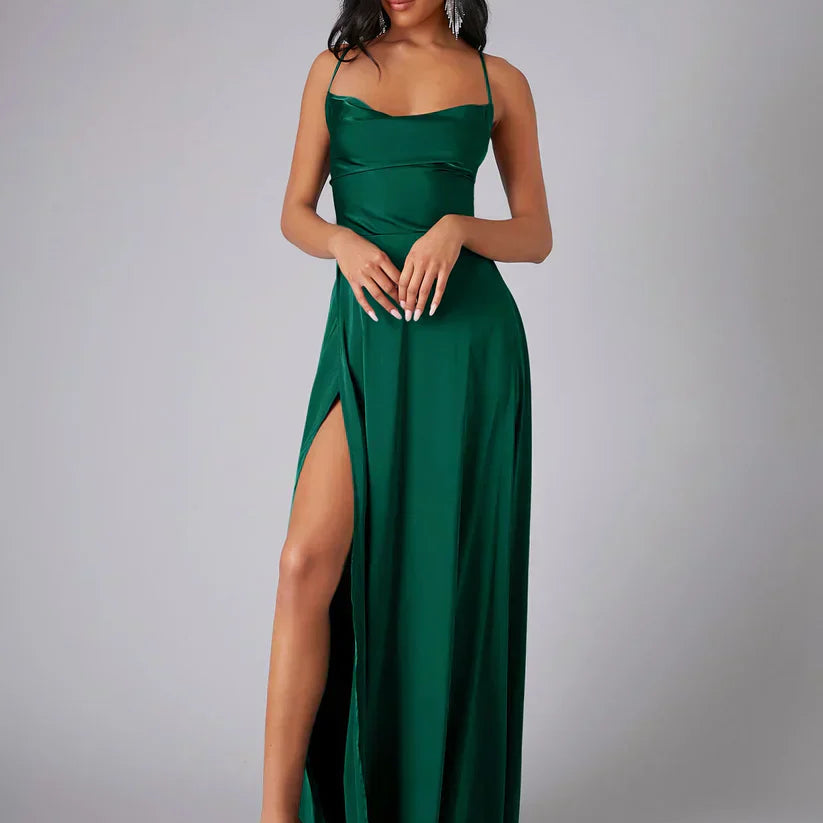 Strapless High Slit Maxi Dress