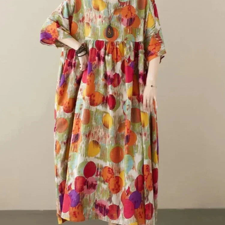 Abstract Print Oversized Maxi Dress