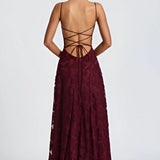 Strapless Lace Maxi Evening Dress