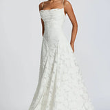Strapless Lace Maxi Evening Dress