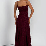 Strapless Lace Maxi Evening Dress