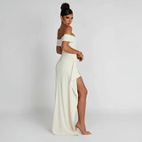 Off Shoulder Split Maxi Dress