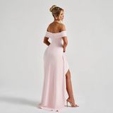 Off Shoulder Split Maxi Dress